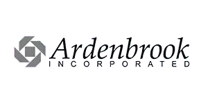 Ardenbrook incorporated logo for move in and out cleaning on a black background.